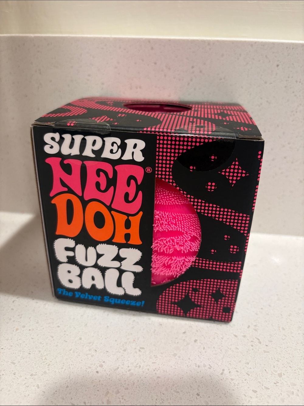 Super Nee Doh Fuzz Ball Velvet Squeeze - Pink